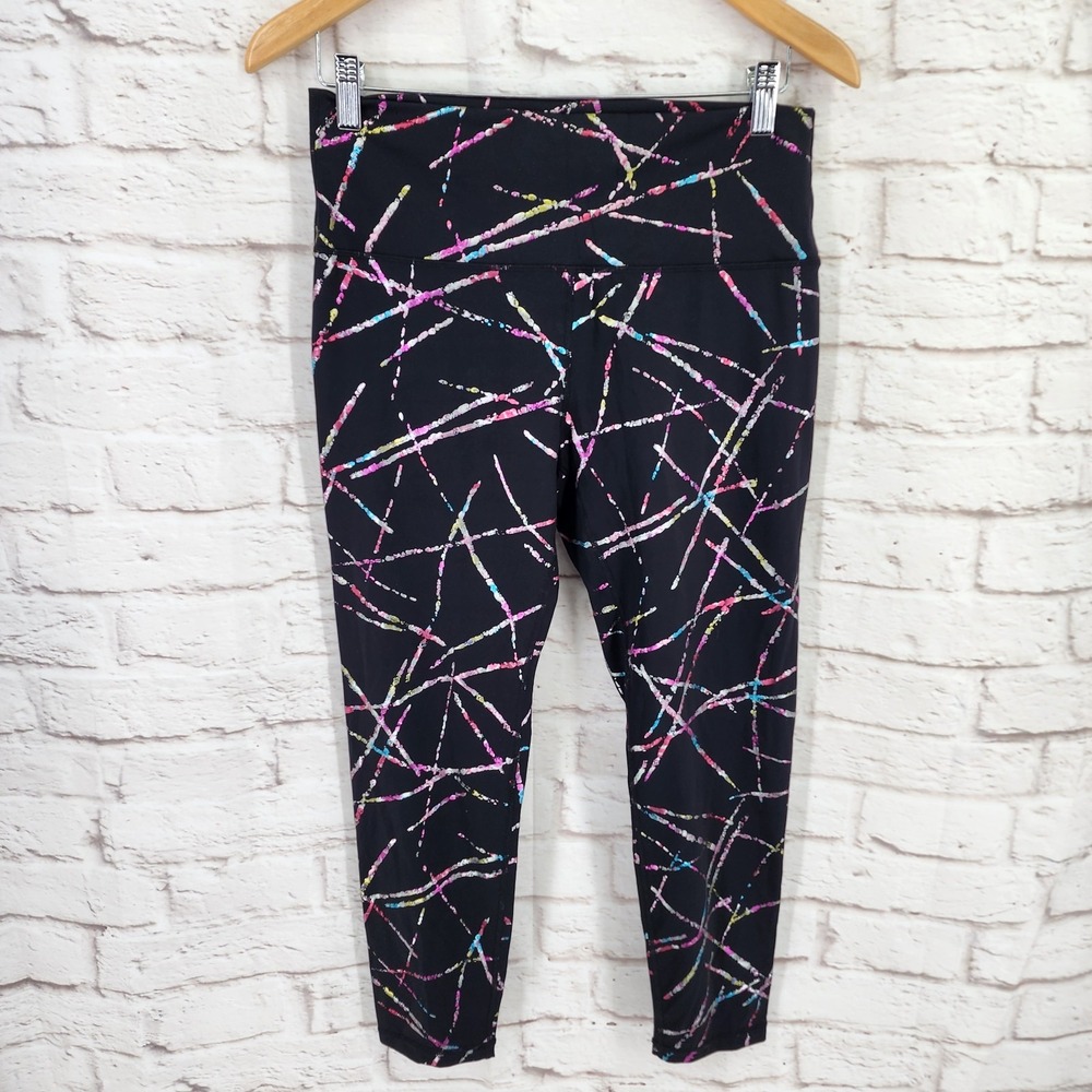 Zyia Active Leggings Size 12 Yoga Running Metallic Colorful High Waist Gym Walk